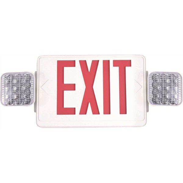 Commercial Electric Combo 14-W Equivalent Integrated LED White Exit Sign and Emergency Light with Ni-Cad 9.6-V Battery EECLEDRG120277